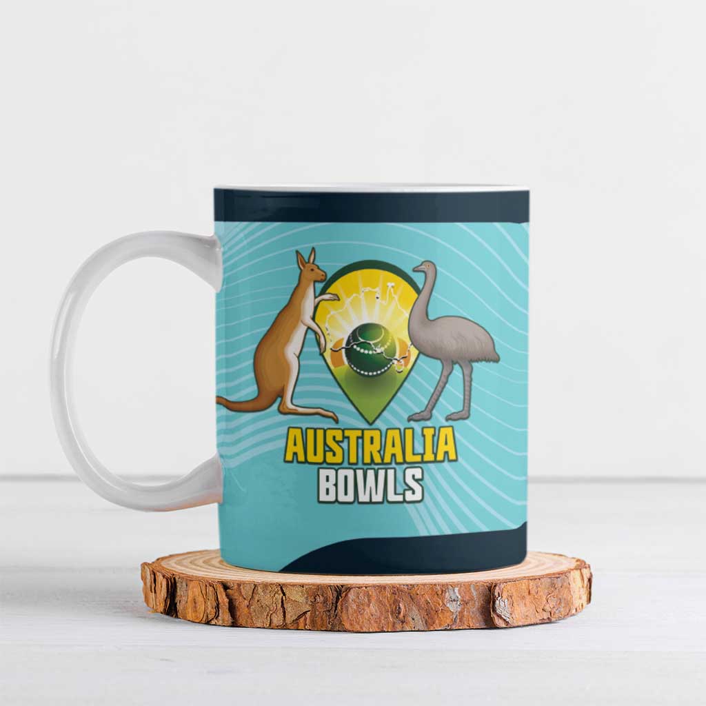 Custom Bowls Australia Ceramic Mug Teal Color Curve Sporty - Aussie Hoodie