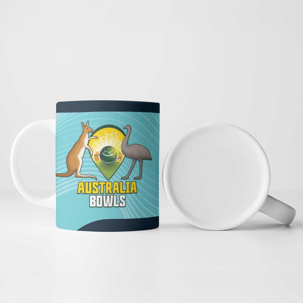 Custom Bowls Australia Ceramic Mug Teal Color Curve Sporty - Aussie Hoodie