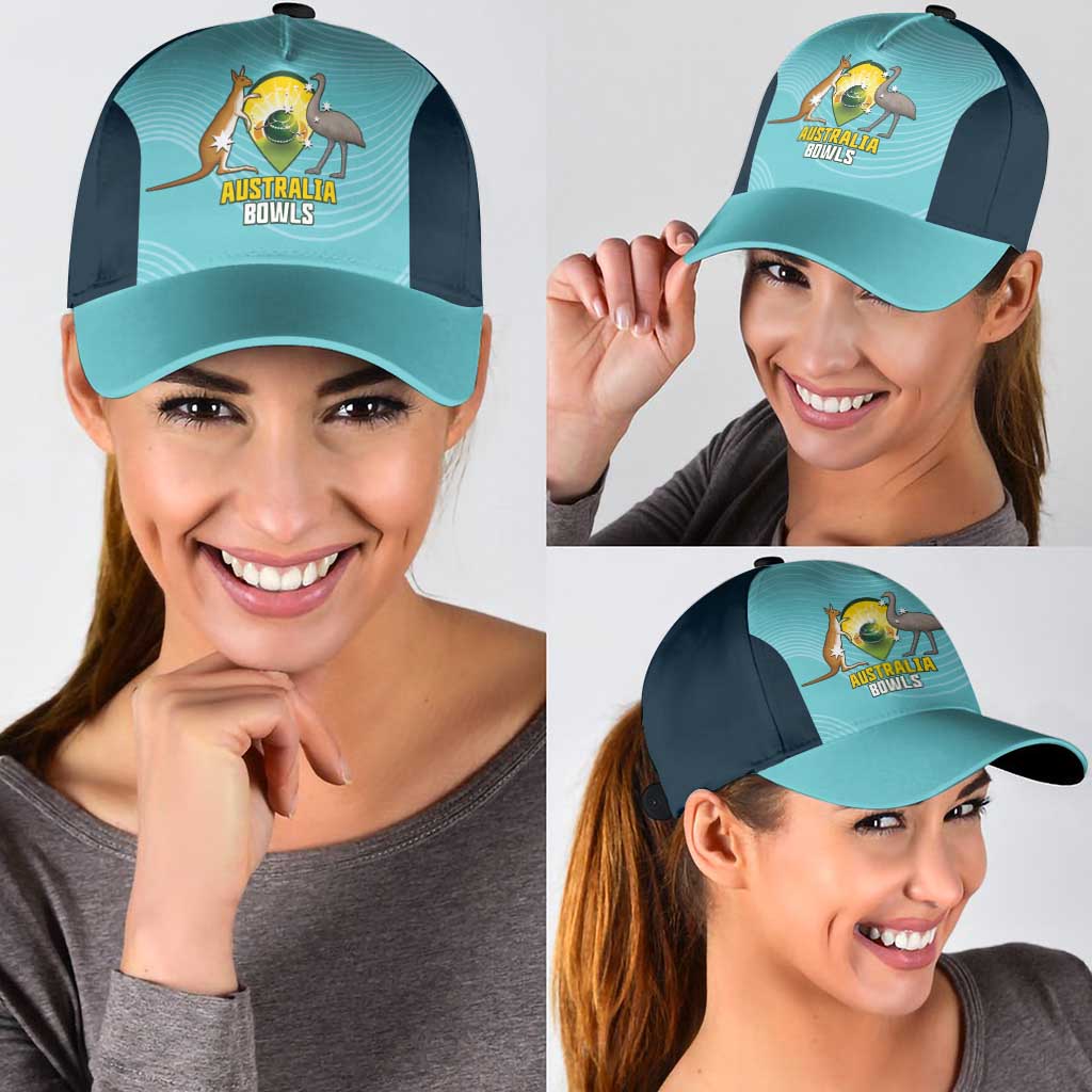 Bowls Australia Classic Cap Teal Color Curve Sporty - Aussie Hoodie