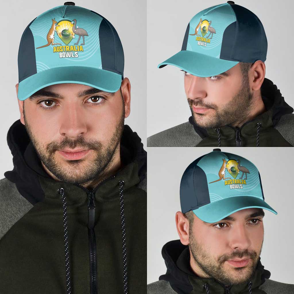 Bowls Australia Classic Cap Teal Color Curve Sporty - Aussie Hoodie