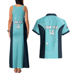 Custom Bowls Australia Couples Matching Tank Maxi Dress and Hawaiian Shirt Teal Color Curve Sporty - Aussie Hoodie