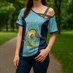 Custom Bowls Australia Cross Shoulder Shirt Teal Color Curve Sporty - Aussie Hoodie