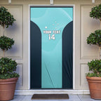 Custom Bowls Australia Door Cover Teal Color Curve Sporty - Aussie Hoodie