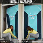 Custom Bowls Australia Door Cover Teal Color Curve Sporty - Aussie Hoodie