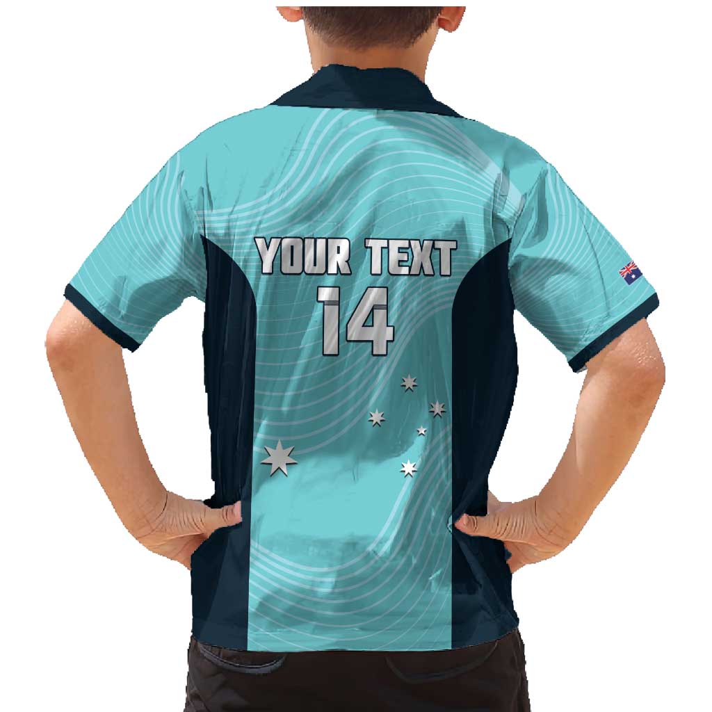 Custom Bowls Australia Family Matching Mermaid Dress and Hawaiian Shirt Teal Color Curve Sporty - Aussie Hoodie