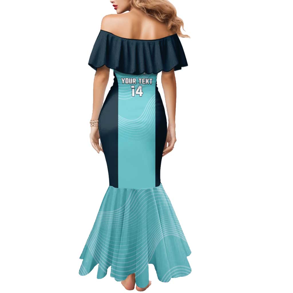 Custom Bowls Australia Family Matching Mermaid Dress and Hawaiian Shirt Teal Color Curve Sporty - Aussie Hoodie