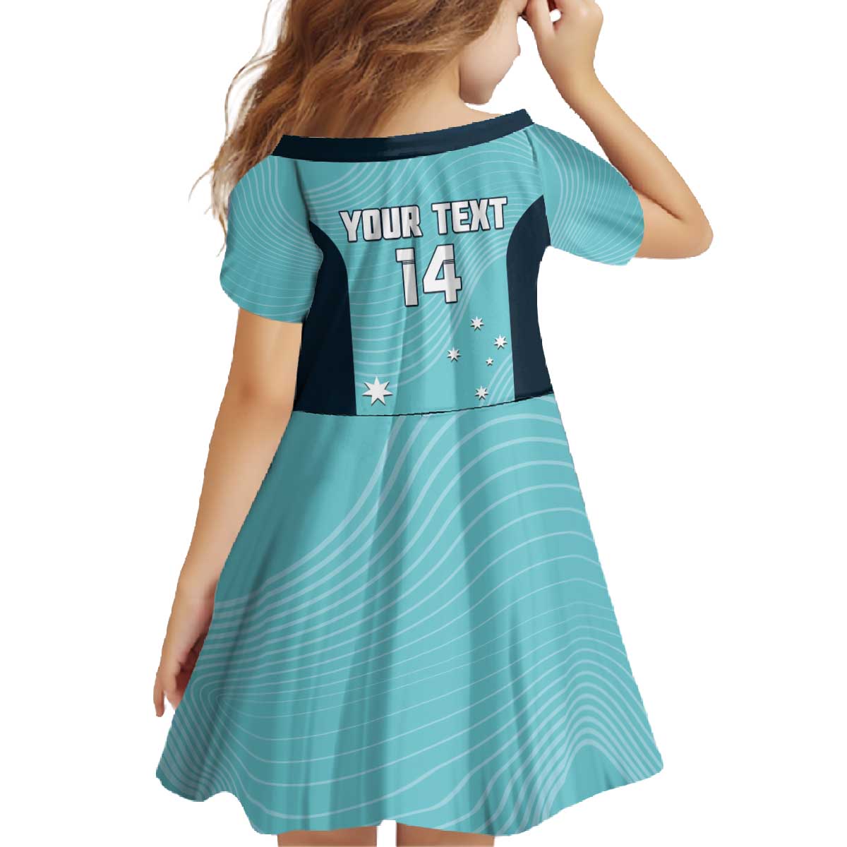 Custom Bowls Australia Family Matching Off The Shoulder Long Sleeve Dress and Hawaiian Shirt Teal Color Curve Sporty - Aussie Hoodie