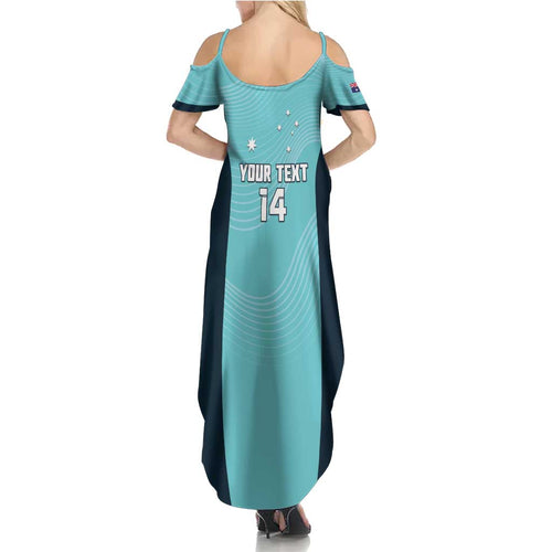 Custom Bowls Australia Family Matching Summer Maxi Dress and Hawaiian Shirt Teal Color Curve Sporty - Aussie Hoodie
