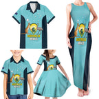 Custom Bowls Australia Family Matching Tank Maxi Dress and Hawaiian Shirt Teal Color Curve Sporty - Aussie Hoodie