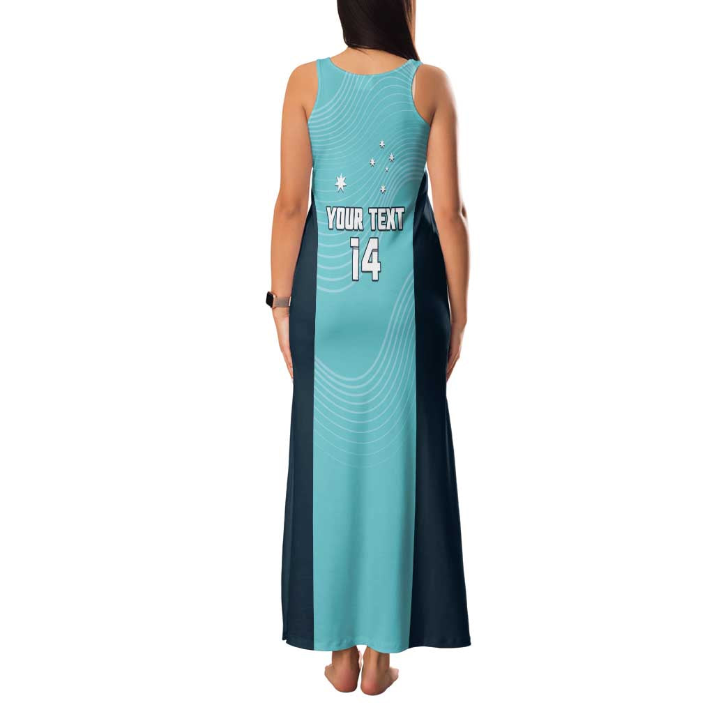 Custom Bowls Australia Family Matching Tank Maxi Dress and Hawaiian Shirt Teal Color Curve Sporty - Aussie Hoodie