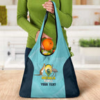 Custom Bowls Australia Grocery Bag Teal Color Curve Sporty - Aussie Hoodie