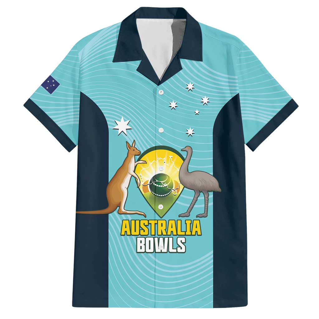 Custom Bowls Australia Hawaiian Shirt Teal Color Curve Sporty - Aussie Hoodie