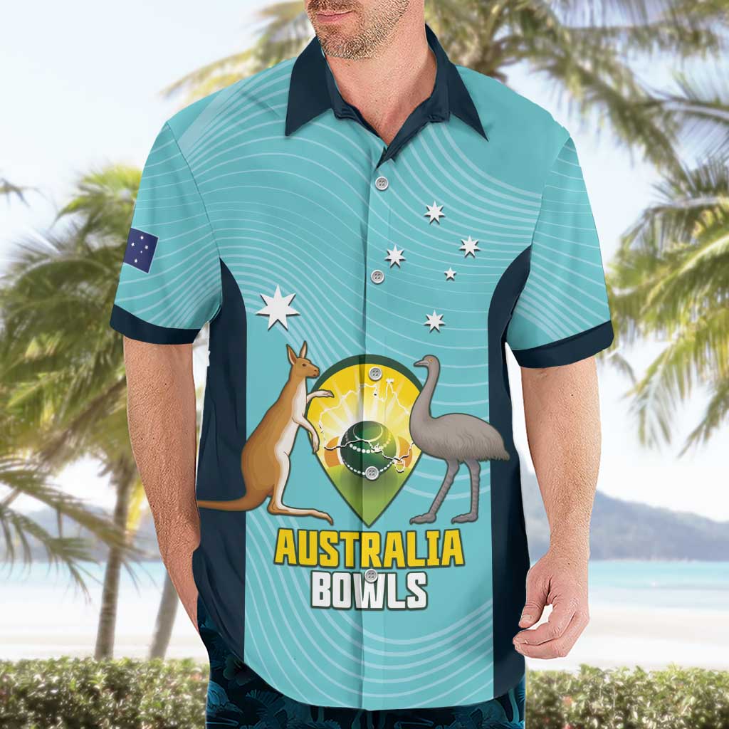 Custom Bowls Australia Hawaiian Shirt Teal Color Curve Sporty - Aussie Hoodie