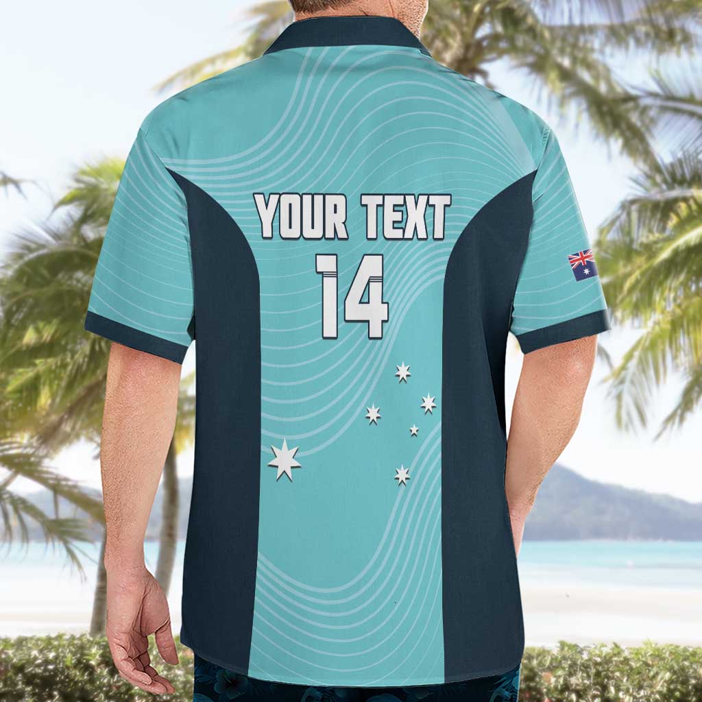 Custom Bowls Australia Hawaiian Shirt Teal Color Curve Sporty - Aussie Hoodie
