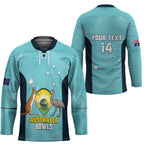 Custom Bowls Australia Hockey Jersey Teal Color Curve Sporty - Aussie Hoodie