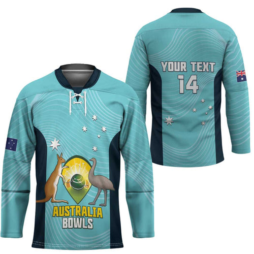 Custom Bowls Australia Hockey Jersey Teal Color Curve Sporty - Aussie Hoodie