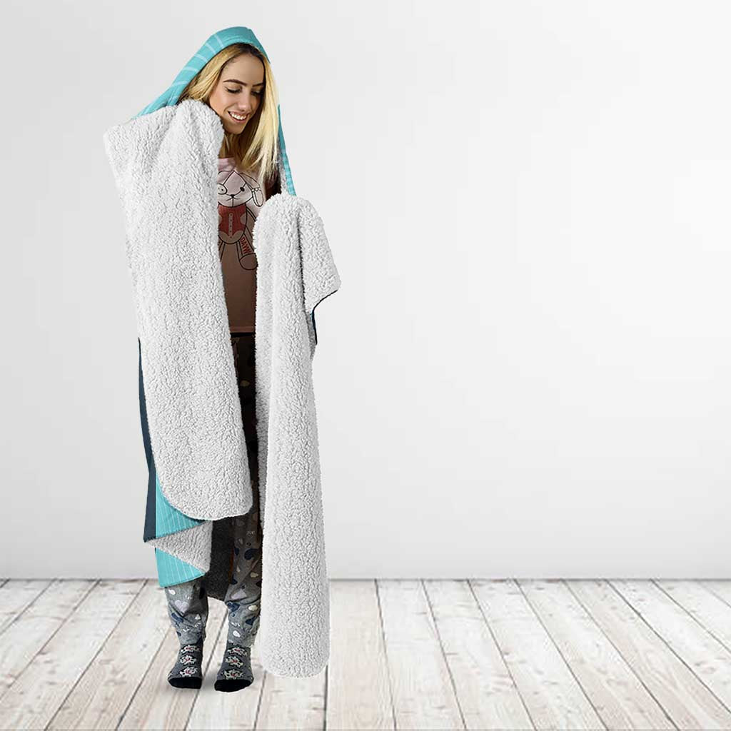 Custom Bowls Australia Hooded Blanket Teal Color Curve Sporty - Aussie Hoodie