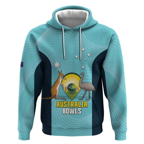 Custom Bowls Australia Hoodie Teal Color Curve Sporty - Aussie Hoodie