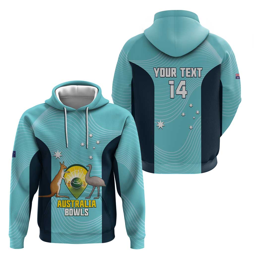 Custom Bowls Australia Hoodie Teal Color Curve Sporty - Aussie Hoodie