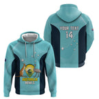 Custom Bowls Australia Hoodie Teal Color Curve Sporty - Aussie Hoodie