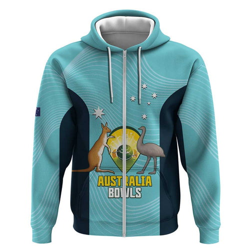 Custom Bowls Australia Hoodie Teal Color Curve Sporty - Aussie Hoodie