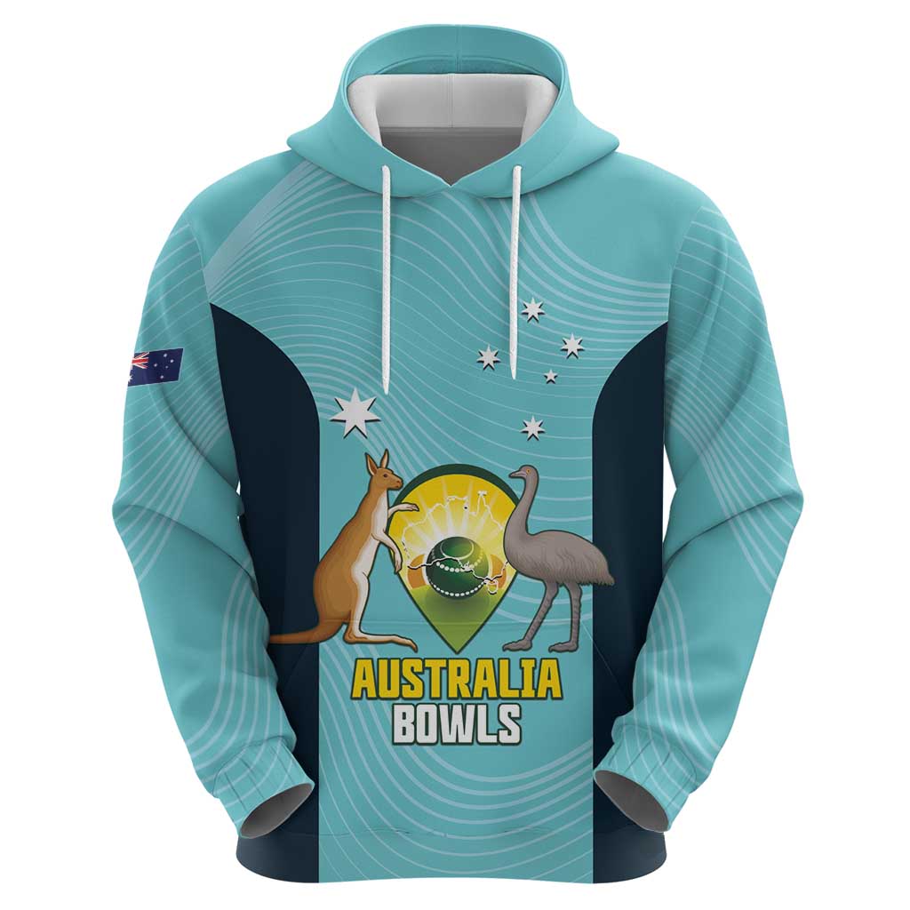 Custom Bowls Australia Hoodie Teal Color Curve Sporty - Aussie Hoodie