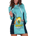 Custom Bowls Australia Hoodie Dress Teal Color Curve Sporty - Aussie Hoodie