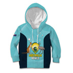 Custom Bowls Australia Kid Hoodie Teal Color Curve Sporty - Aussie Hoodie