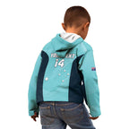 Custom Bowls Australia Kid Hoodie Teal Color Curve Sporty - Aussie Hoodie