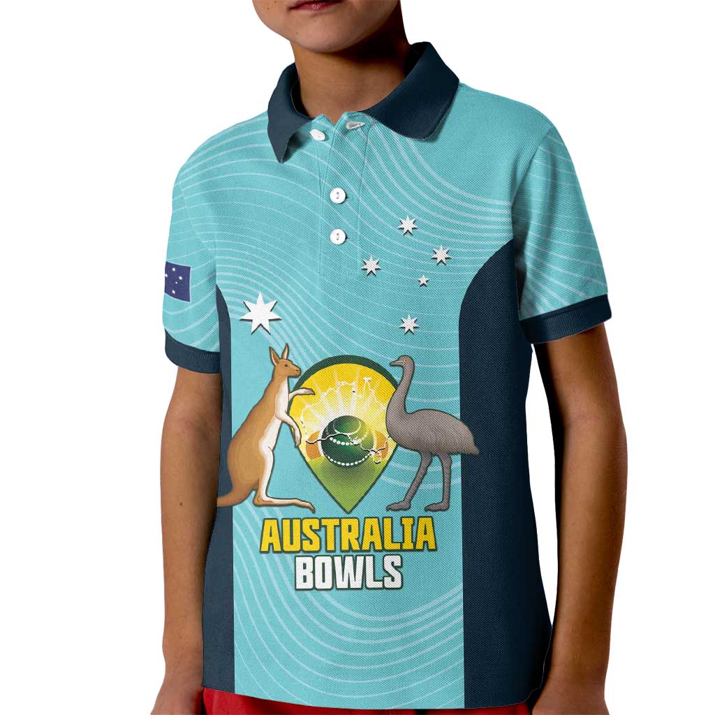 Custom Bowls Australia Kid Polo Shirt Teal Color Curve Sporty - Aussie Hoodie
