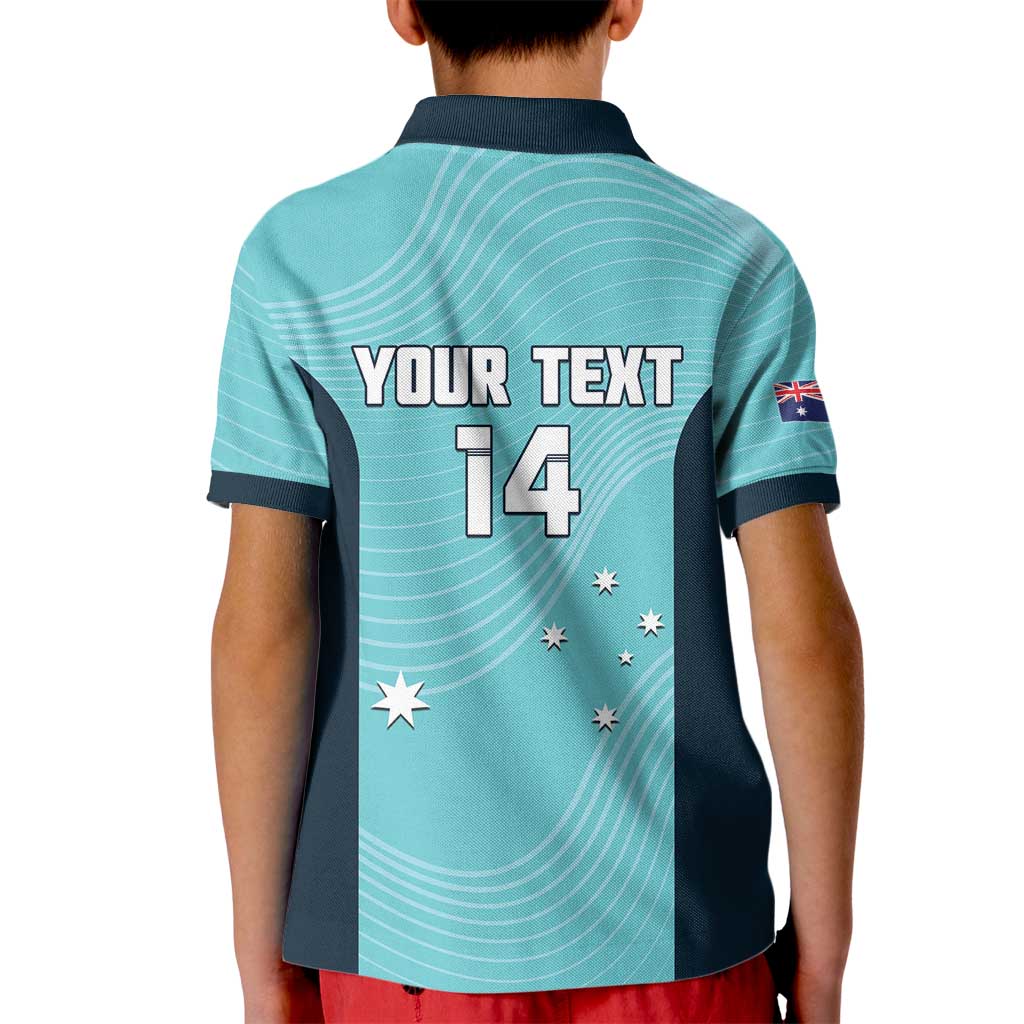 Custom Bowls Australia Kid Polo Shirt Teal Color Curve Sporty - Aussie Hoodie