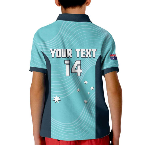 Custom Bowls Australia Kid Polo Shirt Teal Color Curve Sporty - Aussie Hoodie