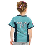 Custom Bowls Australia Kid T Shirt Teal Color Curve Sporty - Aussie Hoodie