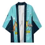 Custom Bowls Australia Kimono Teal Color Curve Sporty - Aussie Hoodie