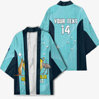 Custom Bowls Australia Kimono Teal Color Curve Sporty - Aussie Hoodie