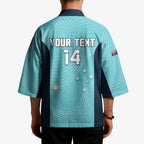 Custom Bowls Australia Kimono Teal Color Curve Sporty - Aussie Hoodie