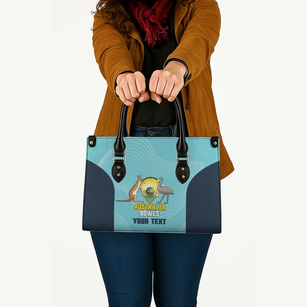 Custom Bowls Australia Leather Bag Teal Color Curve Sporty - Aussie Hoodie
