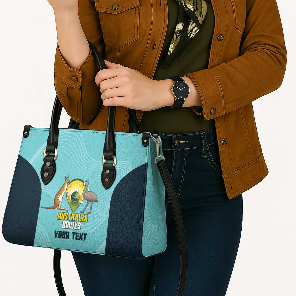 Custom Bowls Australia Leather Bag Teal Color Curve Sporty - Aussie Hoodie