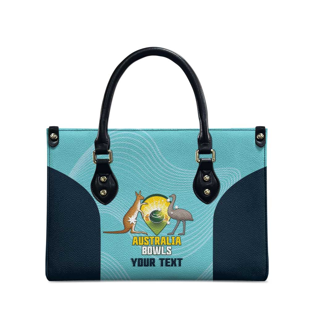 Custom Bowls Australia Leather Bag Teal Color Curve Sporty - Aussie Hoodie