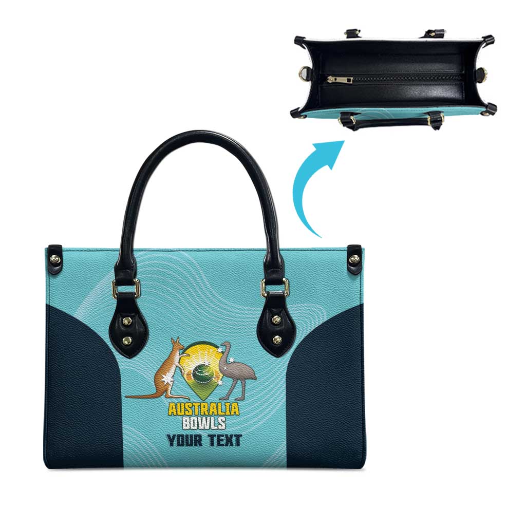 Custom Bowls Australia Leather Bag Teal Color Curve Sporty - Aussie Hoodie