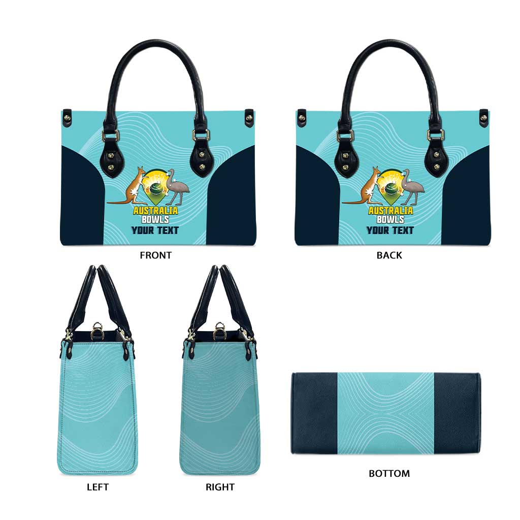 Custom Bowls Australia Leather Bag Teal Color Curve Sporty - Aussie Hoodie