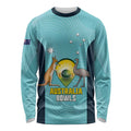 Custom Bowls Australia Long Sleeve Shirt Teal Color Curve Sporty - Aussie Hoodie