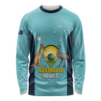 Custom Bowls Australia Long Sleeve Shirt Teal Color Curve Sporty - Aussie Hoodie