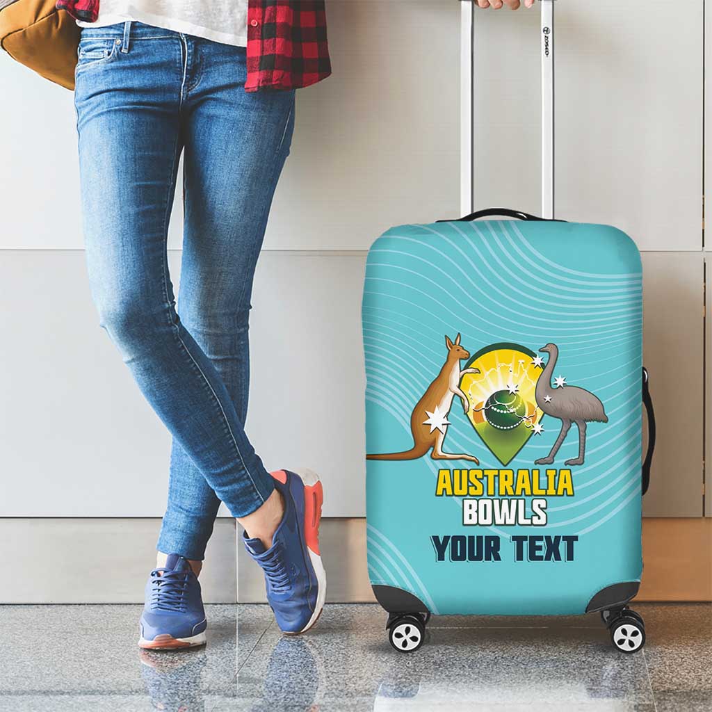 Custom Bowls Australia Luggage Cover Teal Color Curve Sporty - Aussie Hoodie