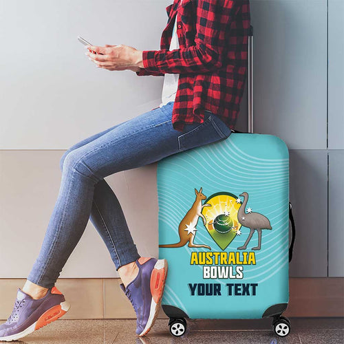 Custom Bowls Australia Luggage Cover Teal Color Curve Sporty - Aussie Hoodie