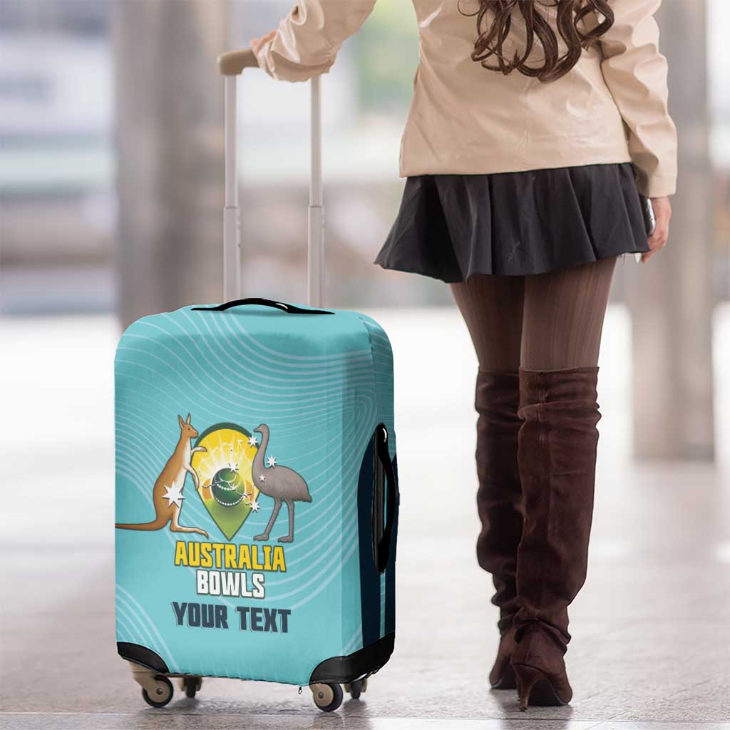 Custom Bowls Australia Luggage Cover Teal Color Curve Sporty - Aussie Hoodie