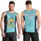 Custom Bowls Australia Men Tank Top Teal Color Curve Sporty - Aussie Hoodie