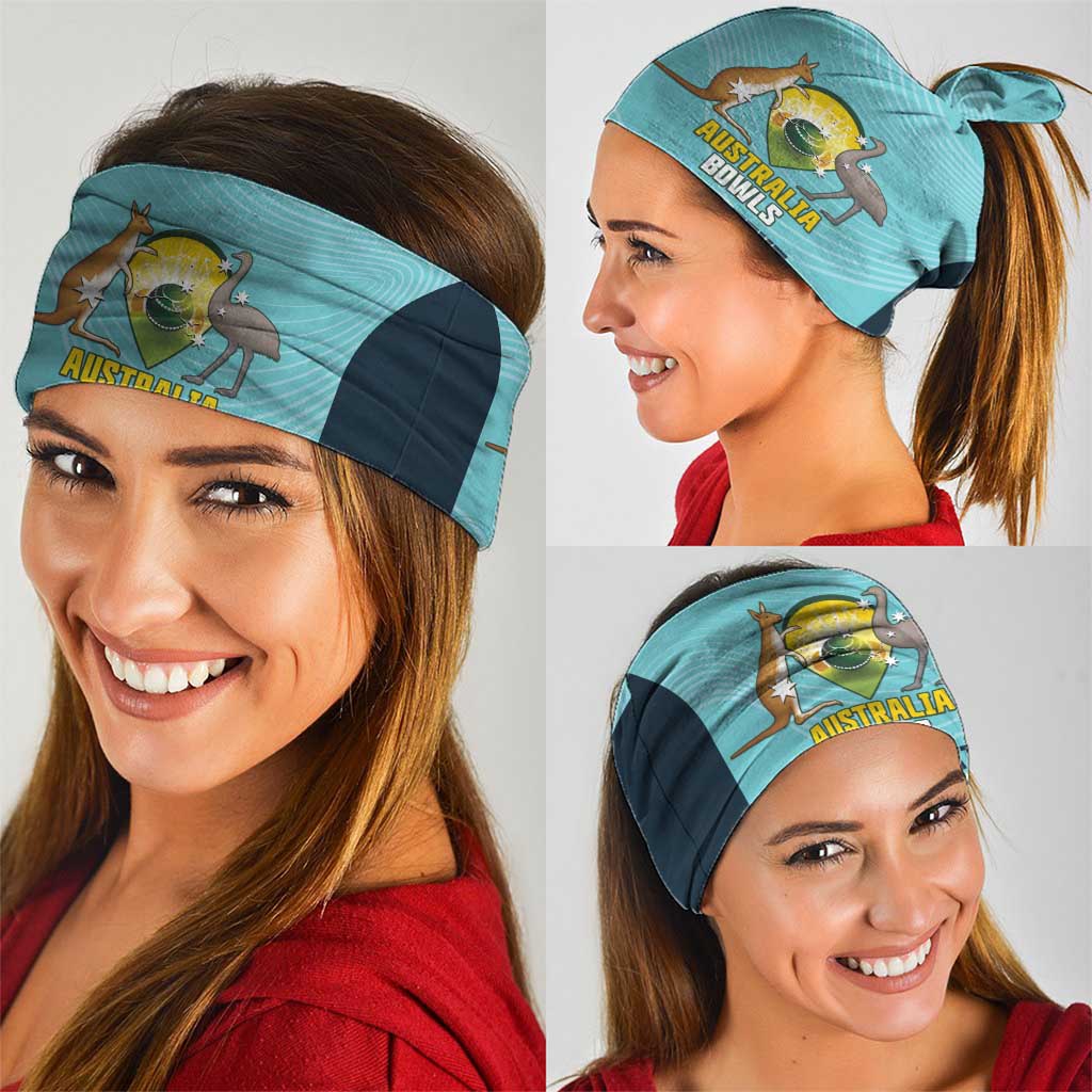 Custom Bowls Australia Neck Gaiter Teal Color Curve Sporty - Aussie Hoodie
