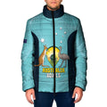 Custom Bowls Australia Padded Jacket Teal Color Curve Sporty - Aussie Hoodie