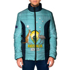 Custom Bowls Australia Padded Jacket Teal Color Curve Sporty - Aussie Hoodie